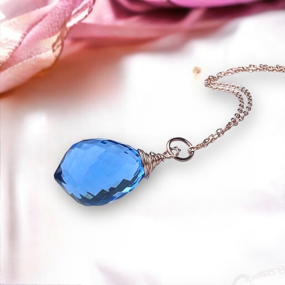 Wire Wrapped Tanzanite Pendant 14k Rose Gold Filled , December Birthstone - Picture 8 of 8